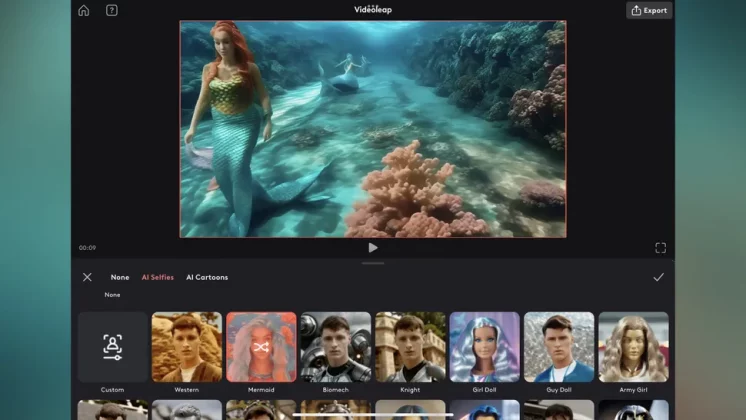 Интерфейс Videoleap