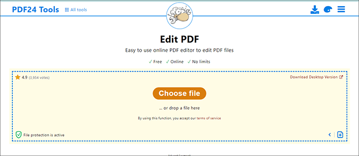 Онлайн-инструмент Edit PDF сервиса PDF24 Tools