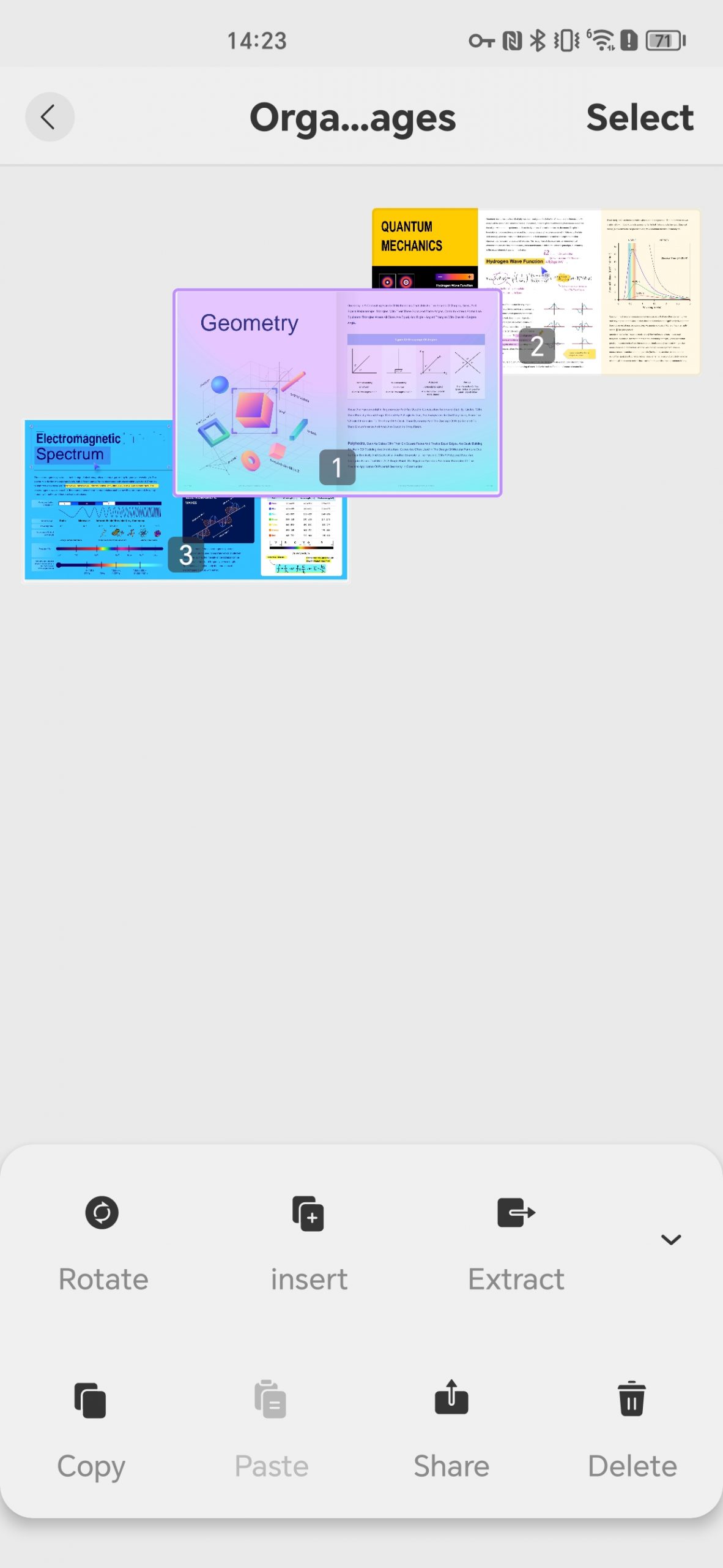 Перестановка страниц PDF в UPDF на Android