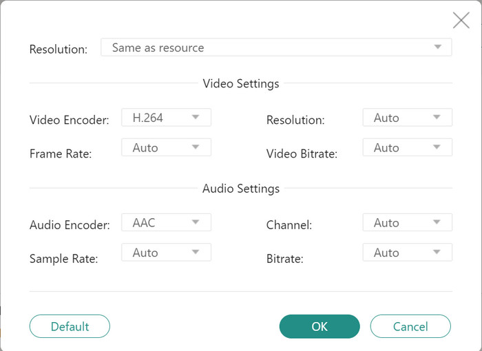 Настройки Blu-ray Master Free Video Converter Online