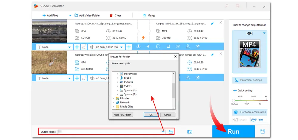 Настройка и запуск конвертации XAVC S в WonderFox HD Video Converter Factory Pro