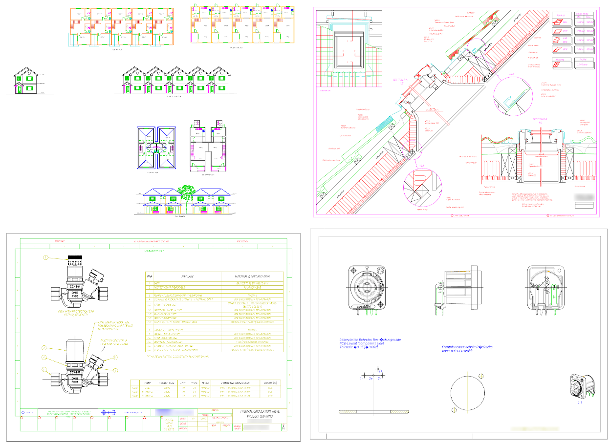 Пример интерфейса JavaScript DXF Viewer