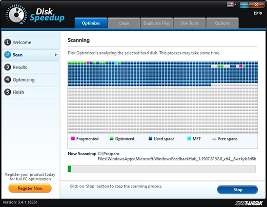 Анализ HDD в Systweak Disk Speedup
