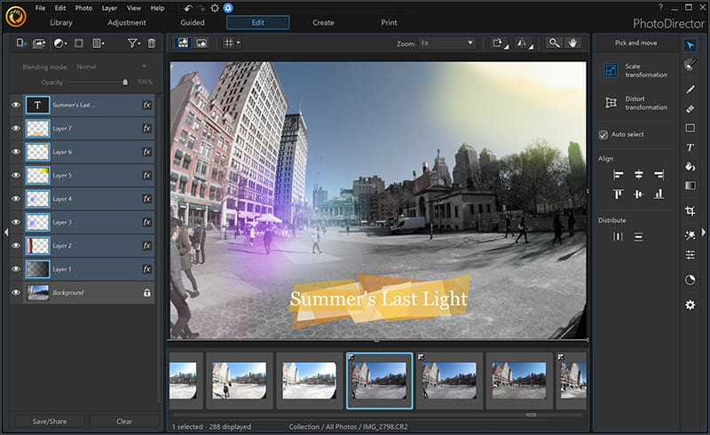 Рабочее окно CyberLink PhotoDirector