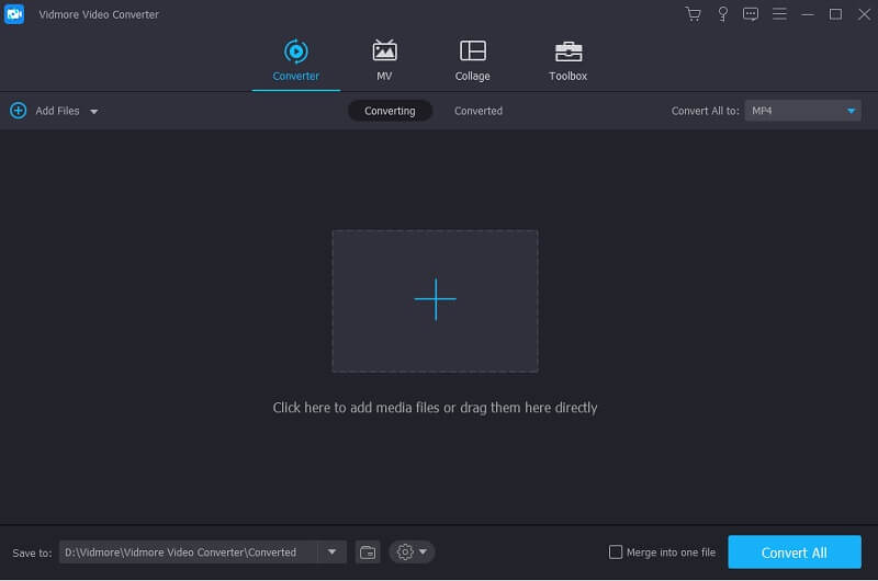Интерфейс Vidmore Video Converter с рабочей областью