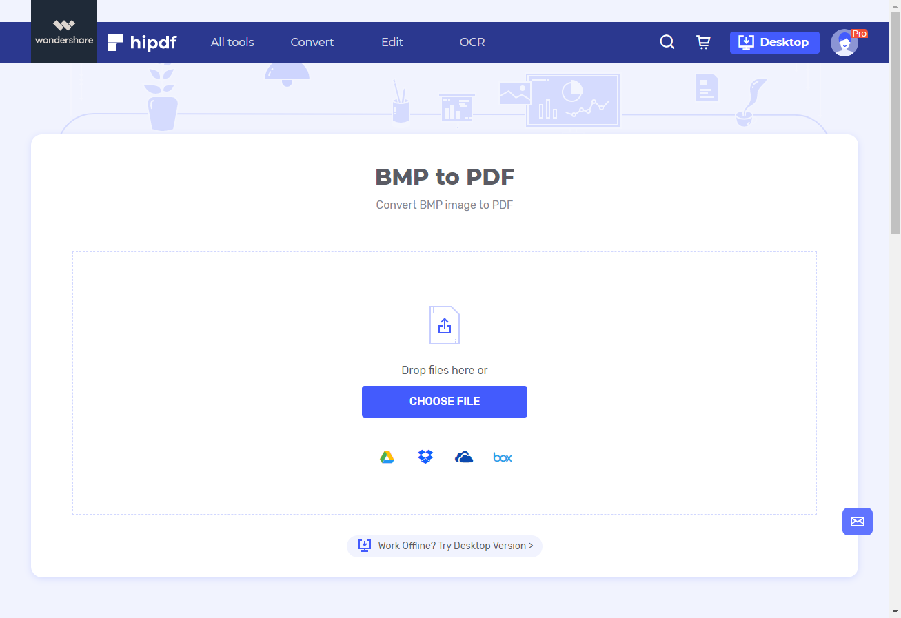BMP to PDF в HiPDF