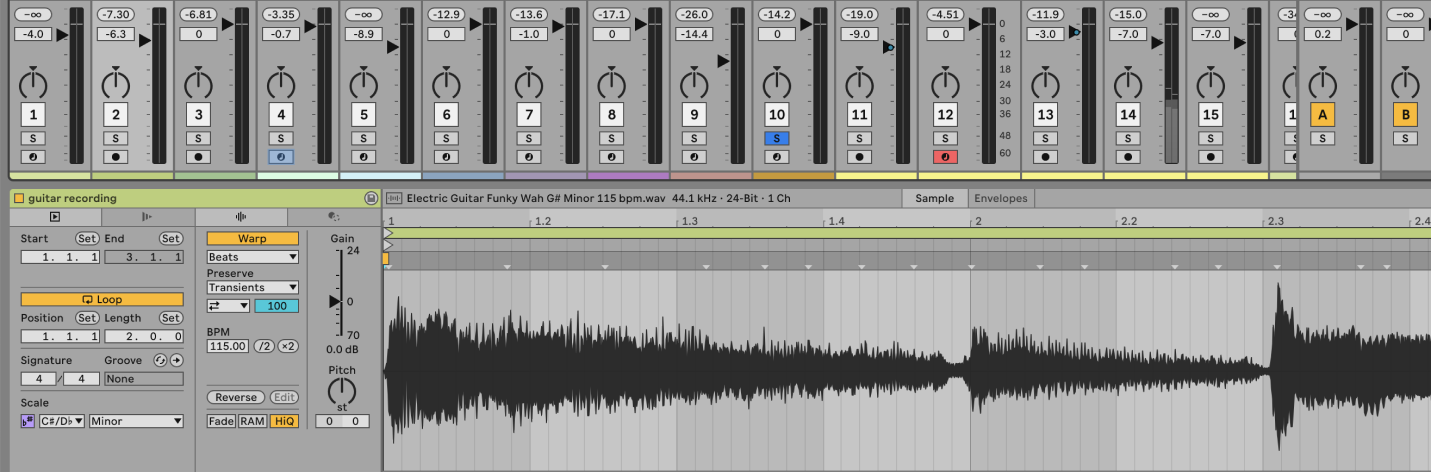 Гитарная аудиозапись в Ableton Live