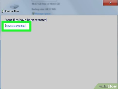 Просмотр восстановленных файлов Windows 7