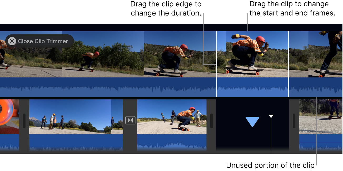 Открытый Clip Trimmer в iMovie на Mac