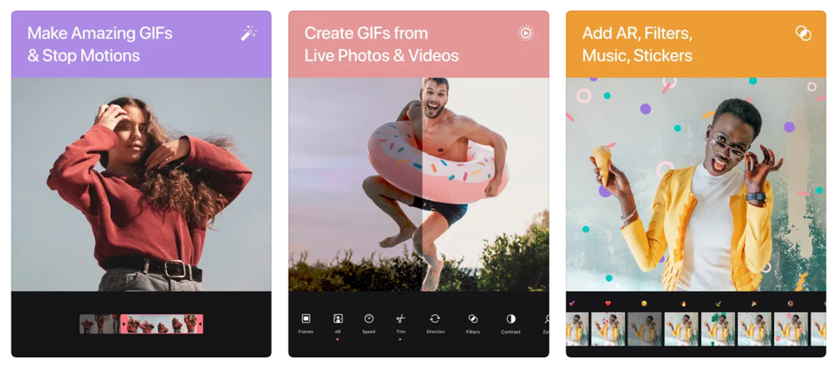 Интерфейс мобильного GIF Maker by Momento