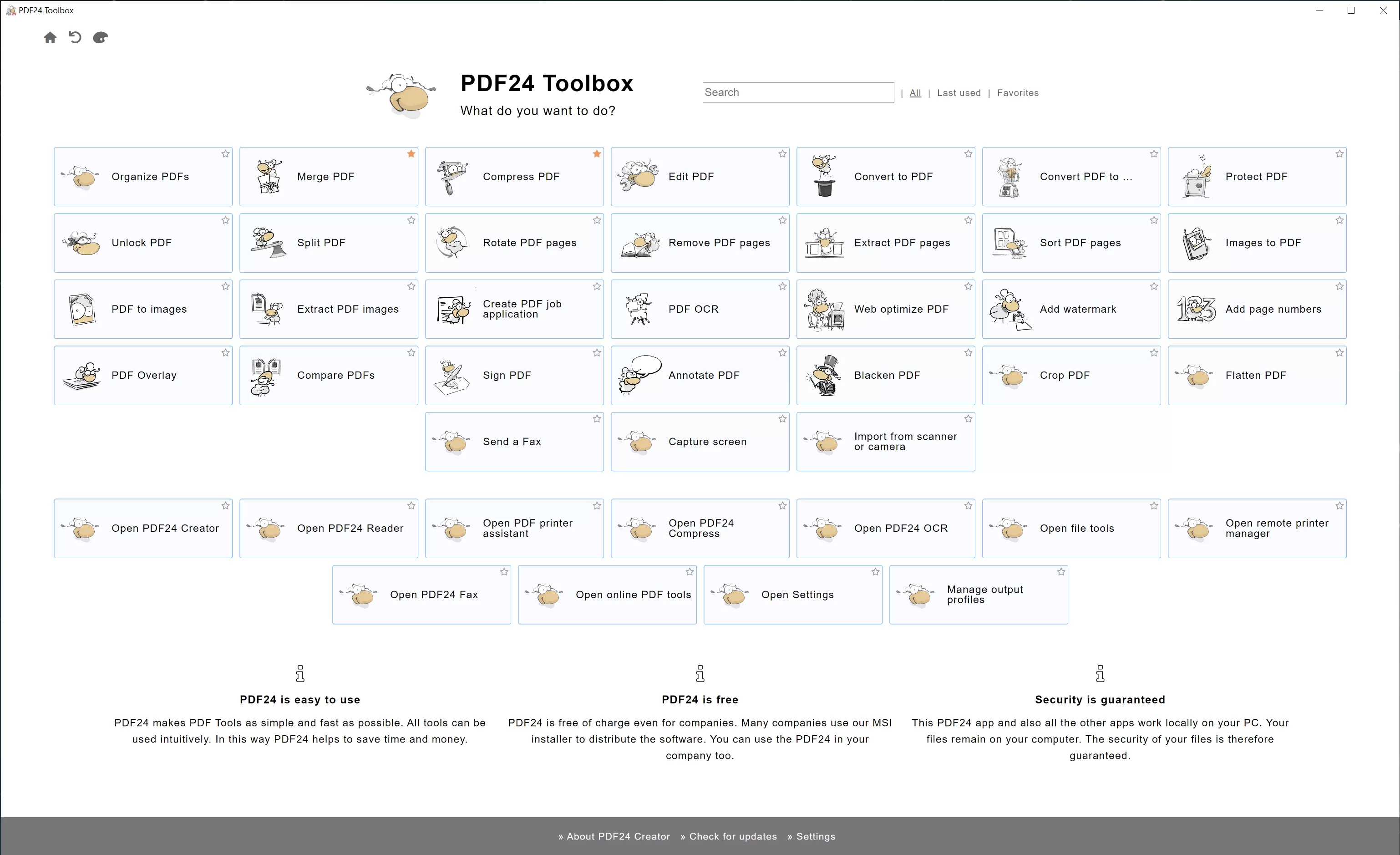 Интерфейс PDF24 Creator