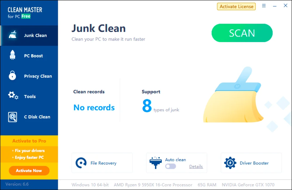Интерфейс Clean Master