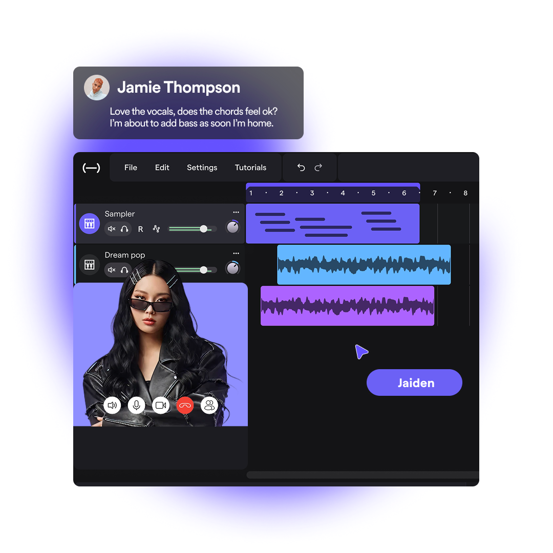 Совместная работа и дорожки в Soundtrap Studio
