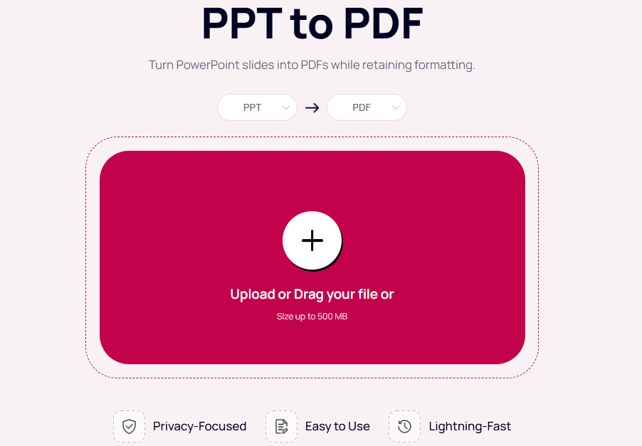TopPDF: интерфейс преобразования PPT в PDF