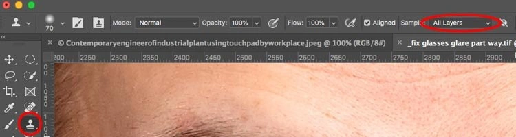 Трансформация донорского глаза в Photoshop