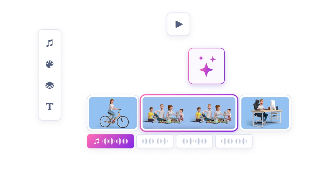 Интерфейс AI Video Editor Renderforest