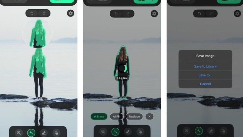 Remove Objects: AI Retouch — интерфейс удаления объекта на iPhone