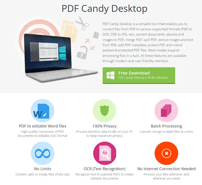 Рабочий экран PDF Candy для извлечения изображений