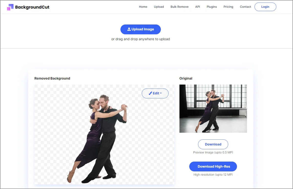 Интерфейс BackgroundCut для работы с фоном