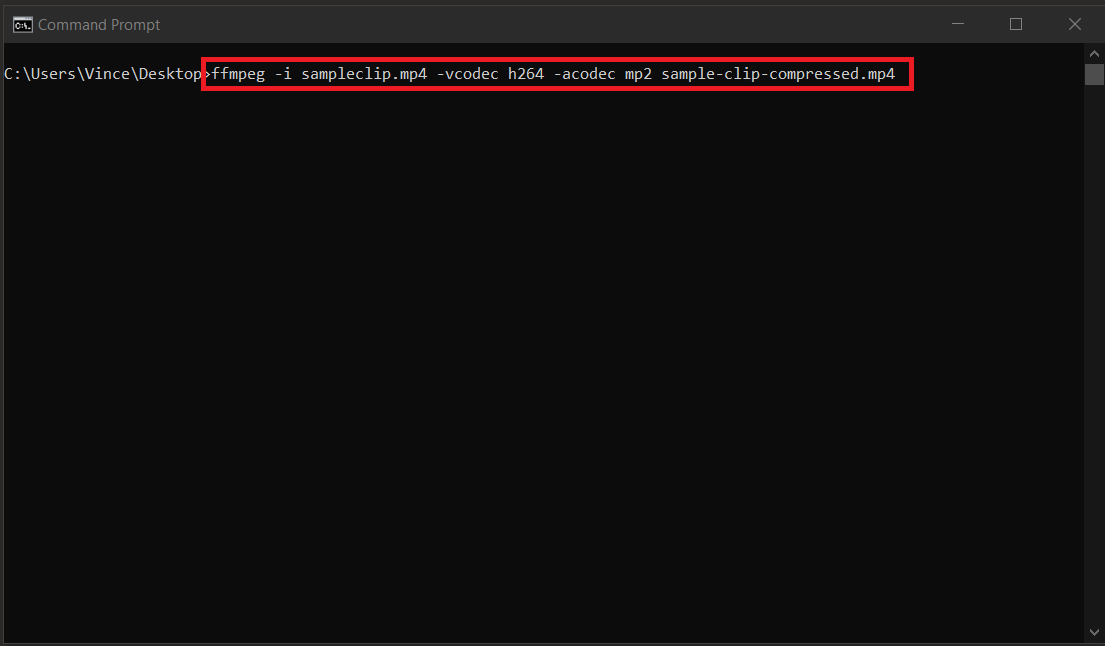 FFmpeg: реальный интерфейс командной строки с запуском преобразования видео