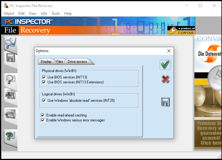 Интерфейс PC Inspector File Recovery
