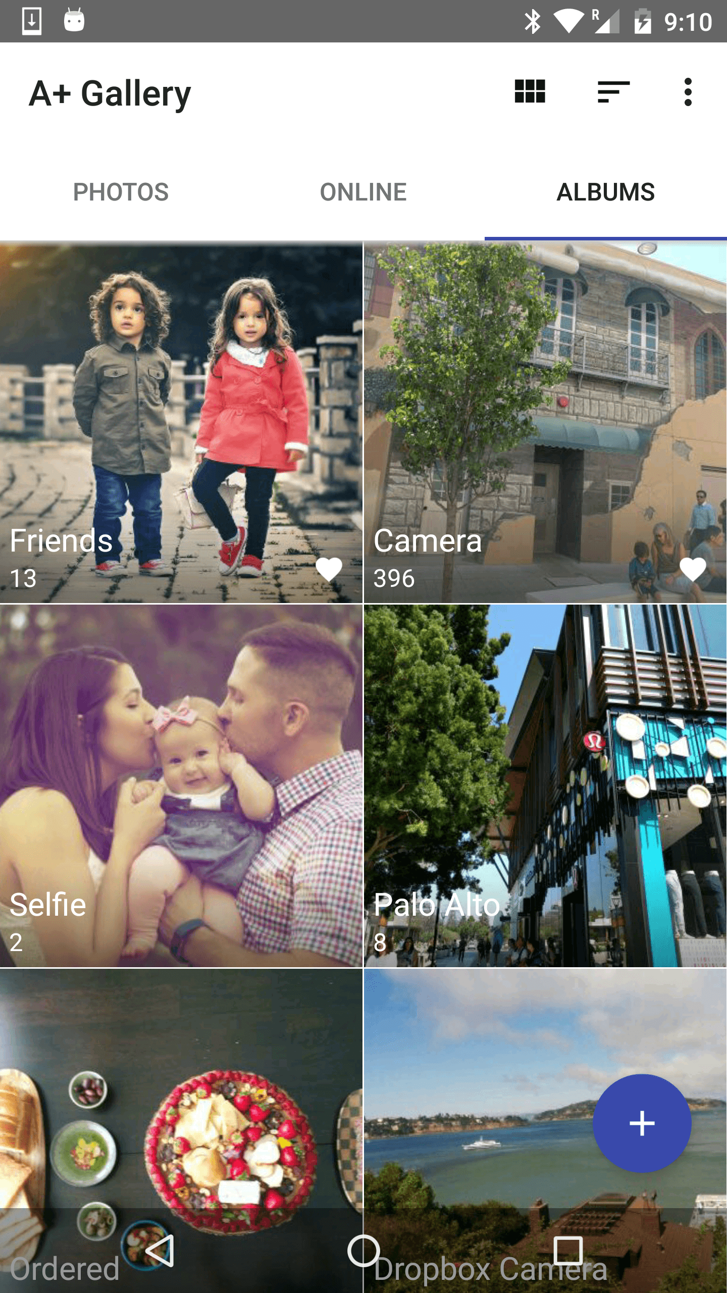 Экран Albums в A+ Gallery на Android