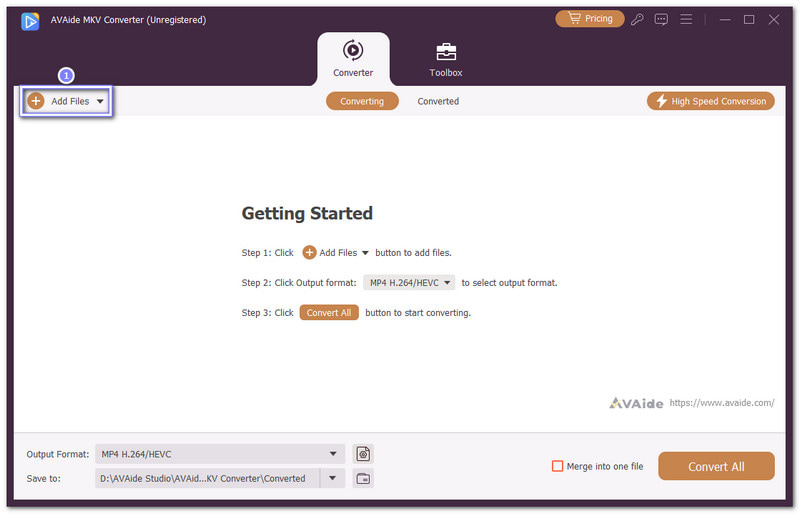 Импорт MKV в AVAide Video Converter