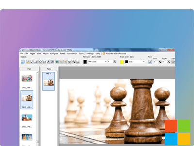 Интерфейс 321Soft TIFF Studio с многостраничным документом