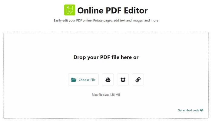 Интерфейс AvePDF для редактирования PDF