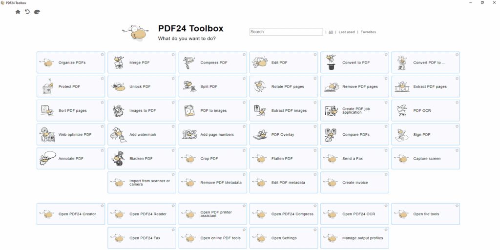 Интерфейс PDF24 Creator