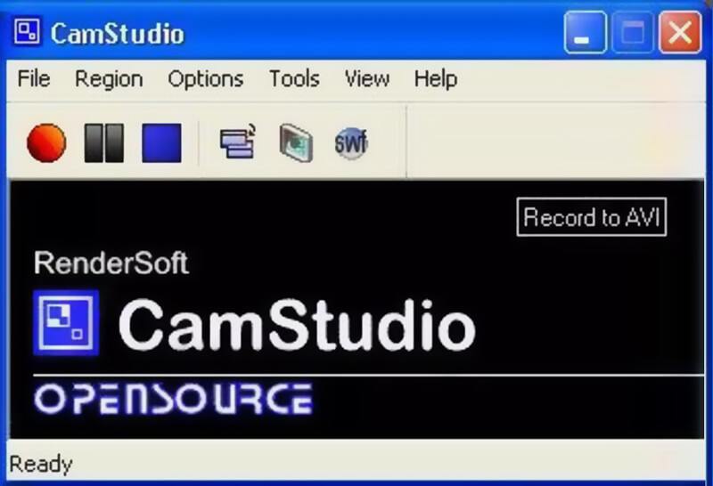 Интерфейс CamStudio с панелью записи