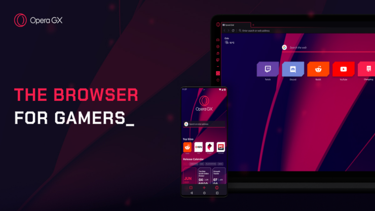 Интерфейс игрового браузера Opera GX