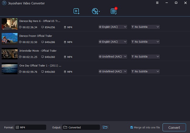 Joyoshare VidiKit: интерфейс Video Converter