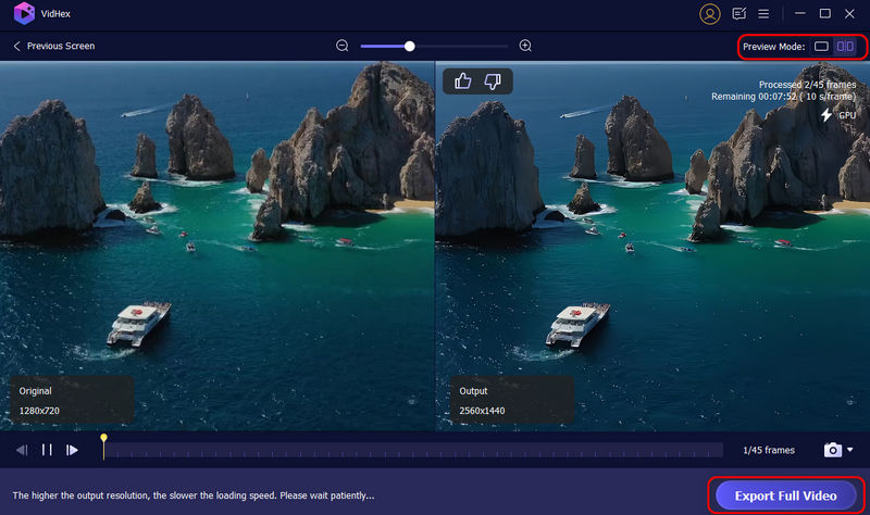 Предварительное сравнение в VidHex