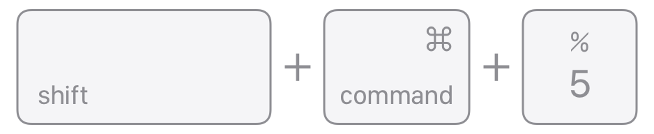Сочетание Shift Command 5 для открытия панели записи экрана на Mac