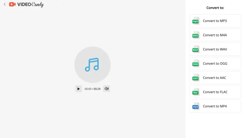 Интерфейс Video Candy с кнопкой Convert to MP3