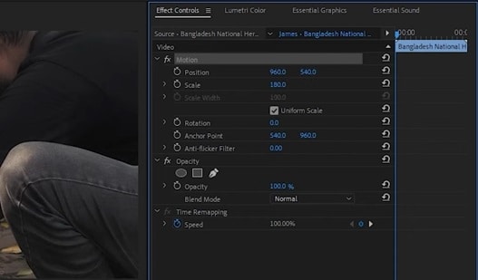 Настройка горизонтального кадра в iMovie на Mac
