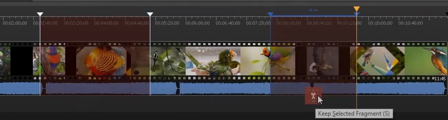 SolveigMM Video Splitter: выделение участка маркерами