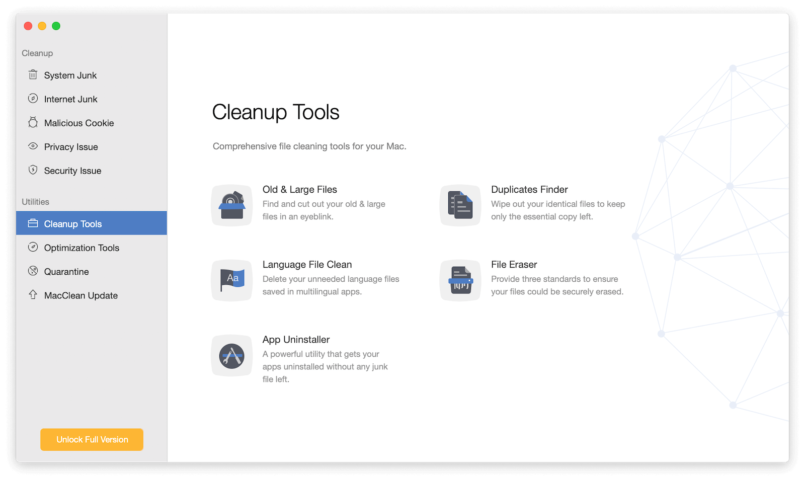 Интерфейс MacClean 3