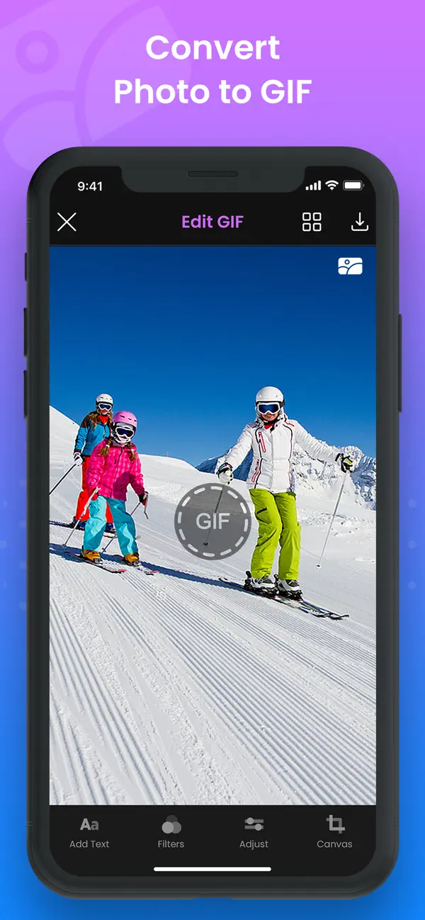 Интерфейс EzGIF GIF Editor: Video Maker на iPhone