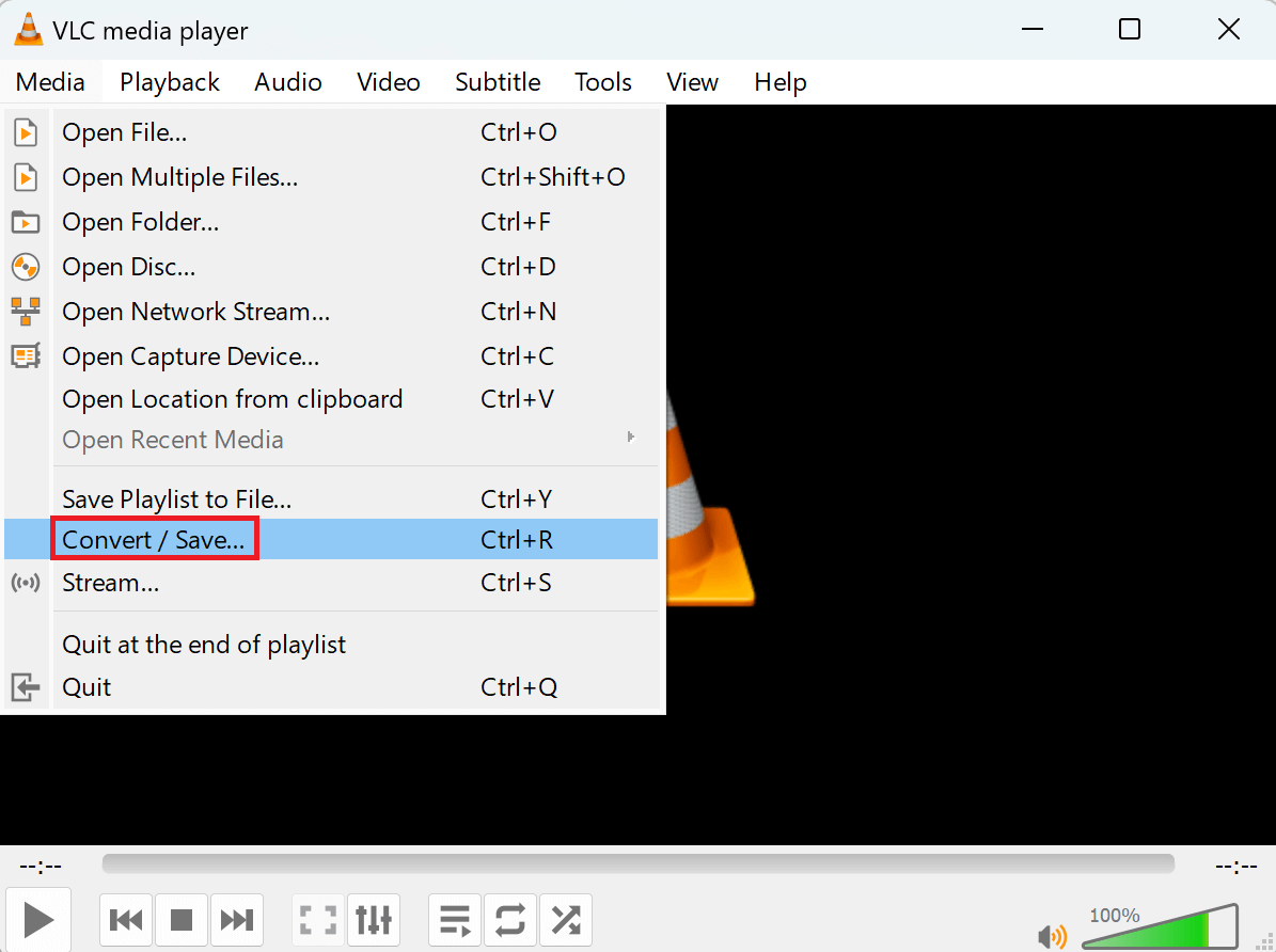 Открытие видео в VLC