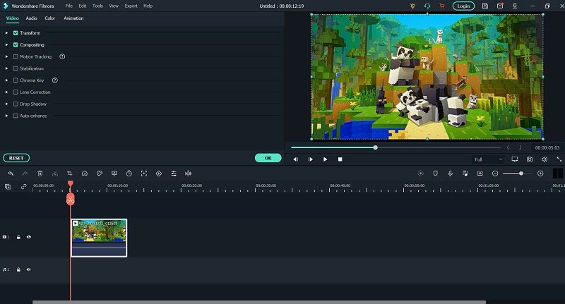Монтаж записи Minecraft в Filmora
