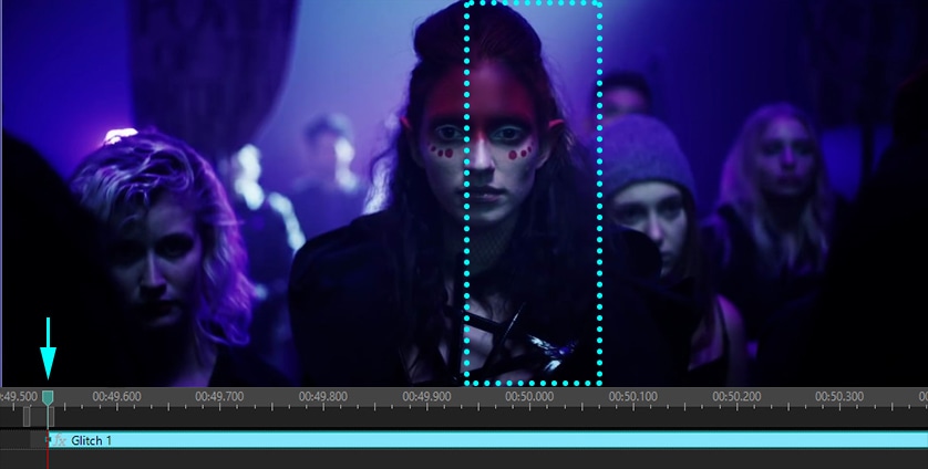 Настройка Fade In первой стадии Glitch в VSDC