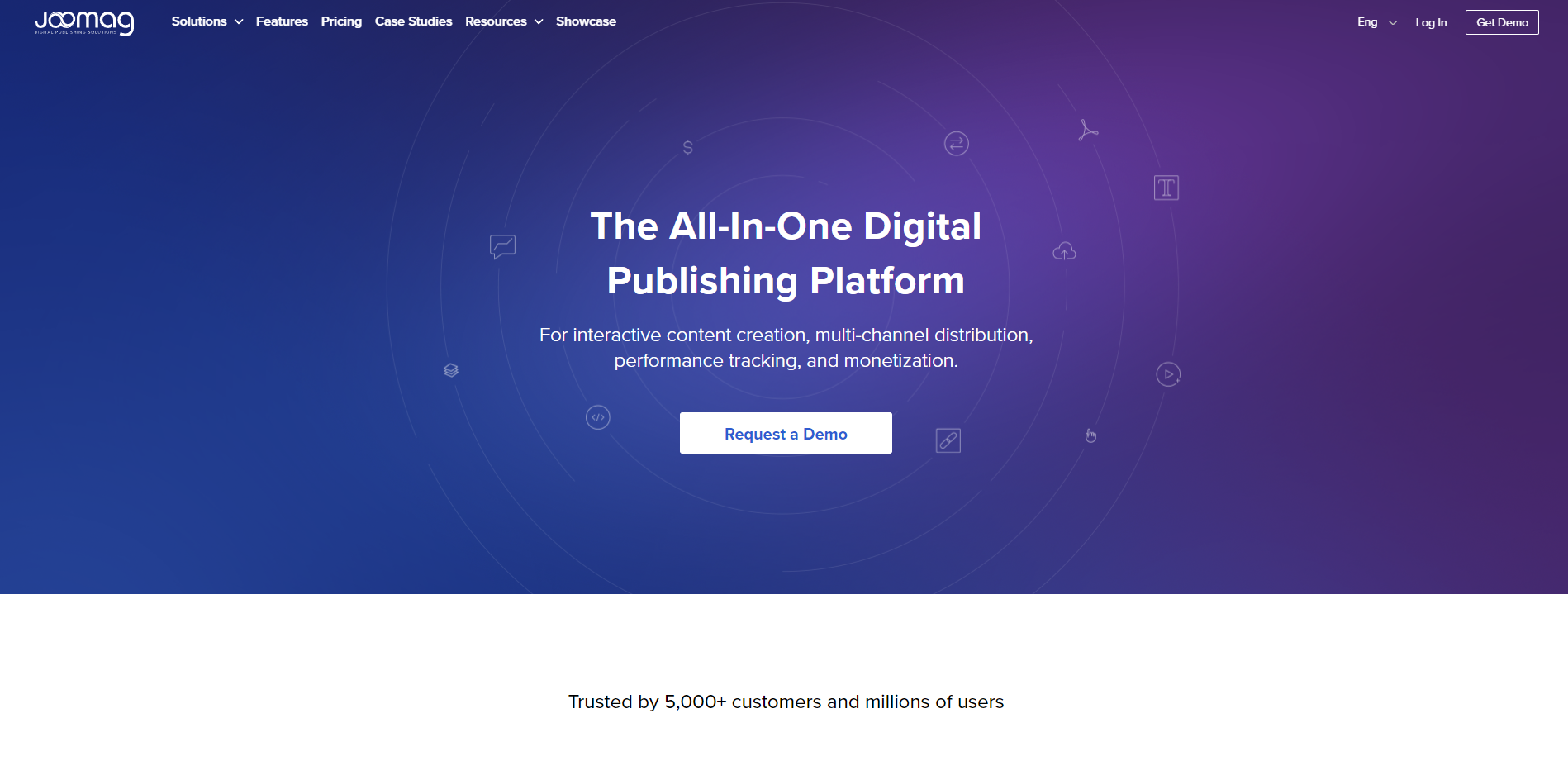 Интерфейс или рабочая область Joomag