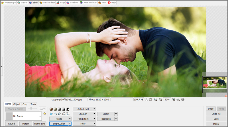 Интерфейс PhotoScape X, экран 1