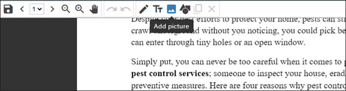 Добавление изображения в редакторе PDF24 Tools