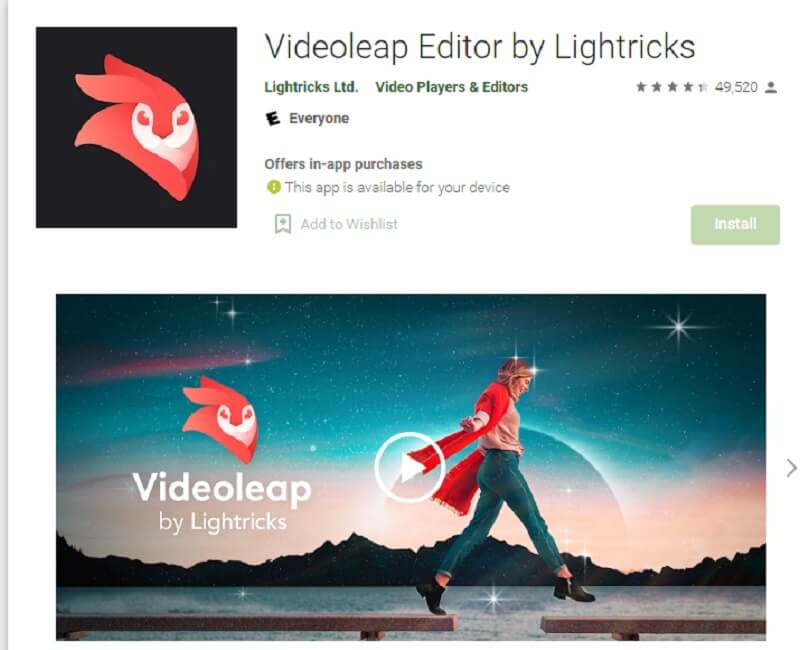 Интерфейс Videoleap