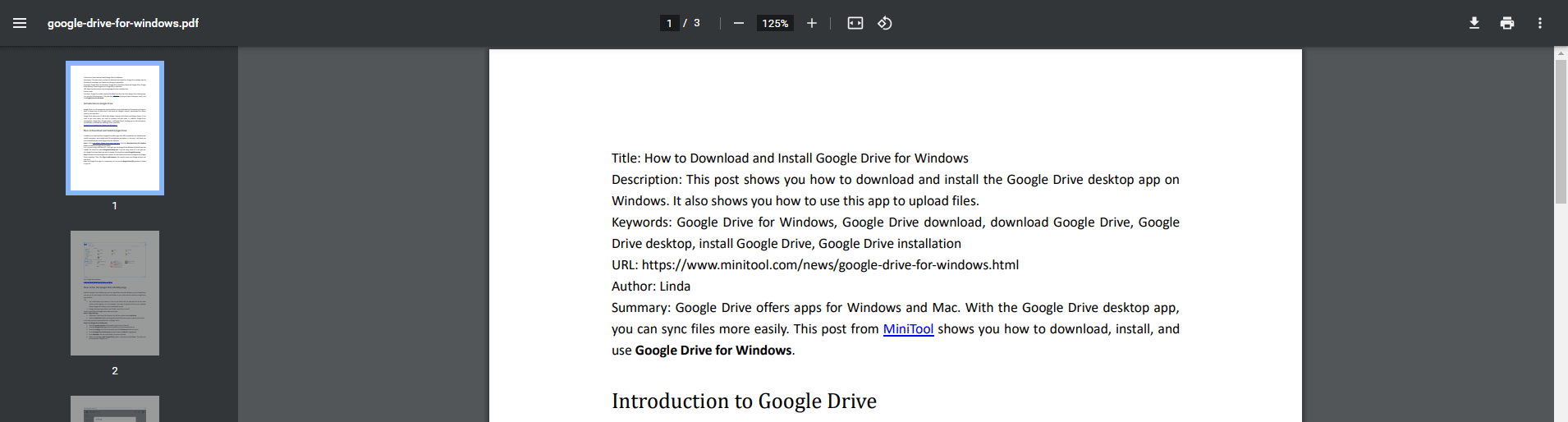 Встроенный просмотр PDF в Google Chrome