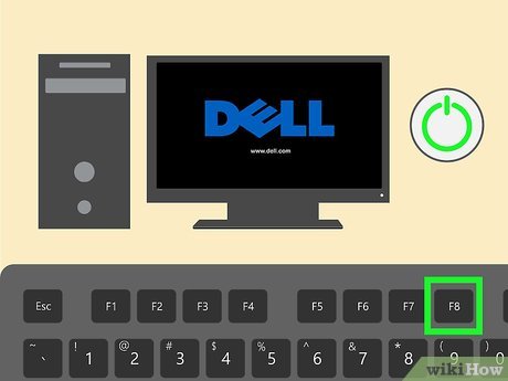 Запуск дополнительных вариантов загрузки Dell с помощью F8 в Windows 7