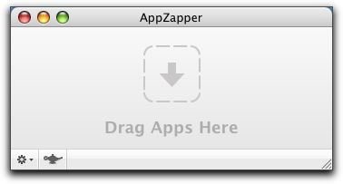Главное окно AppZapper с областью Drag Apps Here